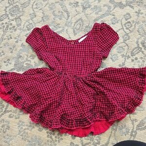 LITTLE MINIS Pink and Black Plaid Dress